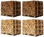 4 x Paletten (2 x Weißeiche + 2 x Buche/Hainbuche) – 25cm-Scheite