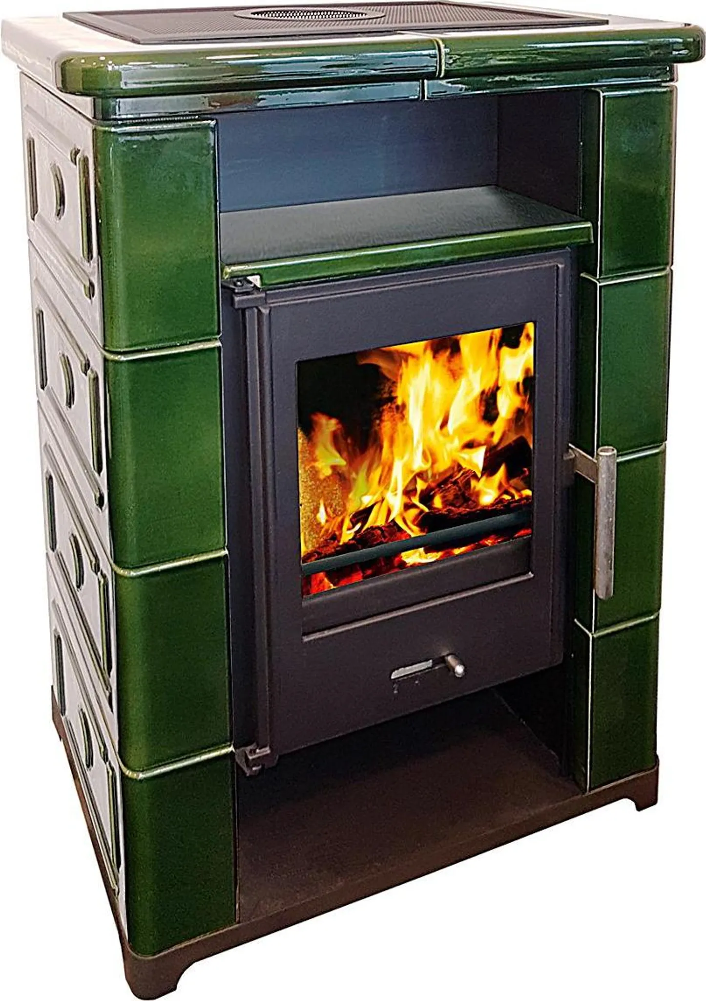3b5643a6cbe247c4b45a73442a5338d0.webp Wamsler Kaminofen Montafon 7 kW Grün Keramik – Holzofen für Scheitholz & Holzbriketts – Bild 1