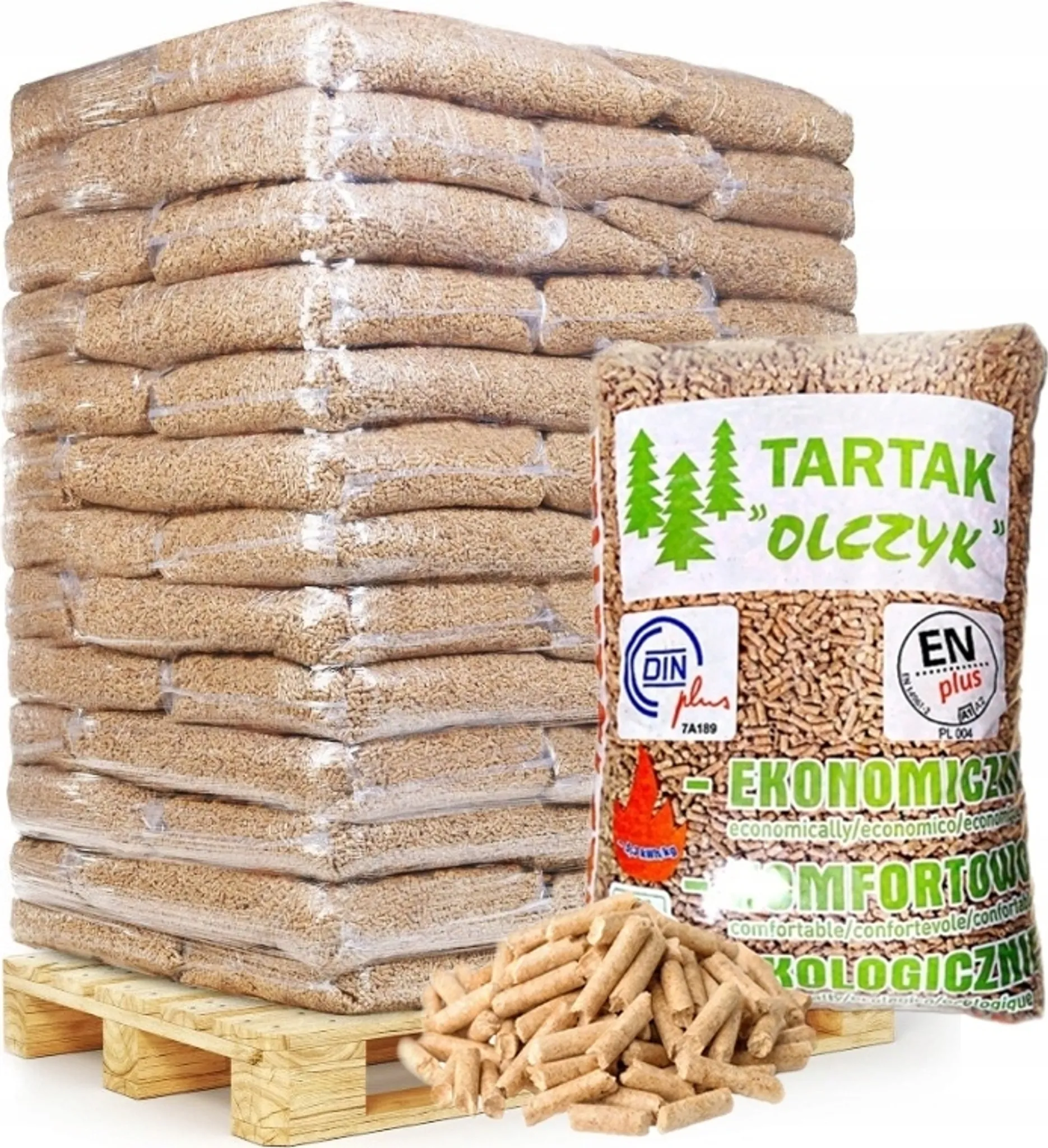 fa4d3ef2bbf8c1c509dc2f22c6b89bfb.webp Olczyk Holzpellets 975 kg (65 x 15 kg) – ENplus Heizpellets aus Nadelholz – Bild 1